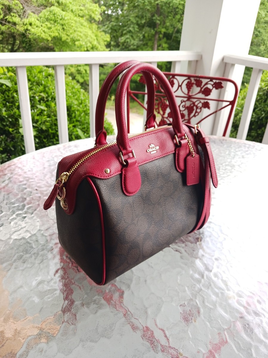 Coach Mini Signature C and Red Bennett Crossbody/Satchel w