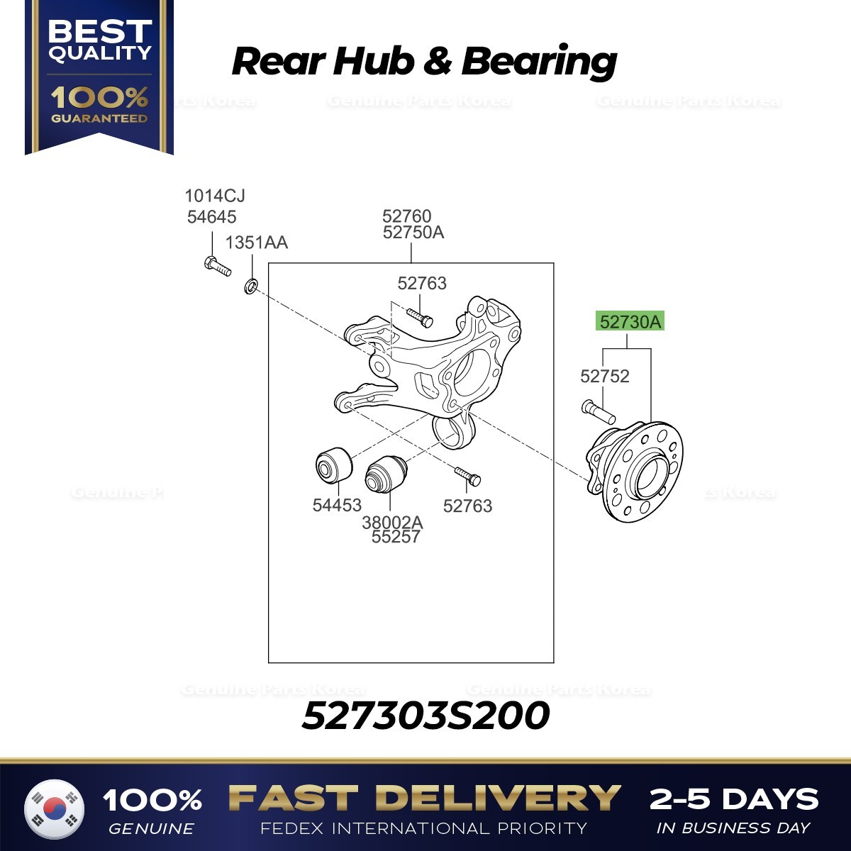 ⭐Genuine⭐ Rear Hub & Bearing 527303S200 for Hyundai Azera Sonata