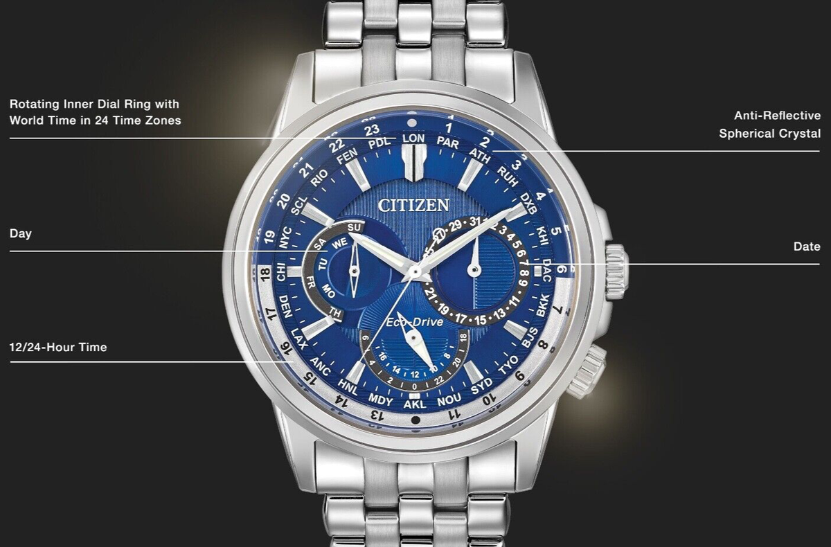 NEW Citizen Eco-Drive Calendrier Stainless Steel Men's Watch