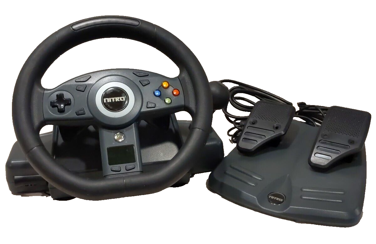 Microsoft XBox 360 Nitro Racing Wheel Shifter Pedals Game