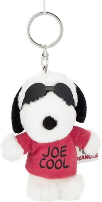 PEANUTS Snoopy key chain Plush JOE COOL Fluffy Red 2022 kawaii