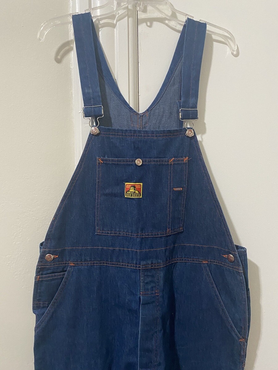 Vintage 70s Ben Davis Yellow Label Overalls Orange Stitching Rare