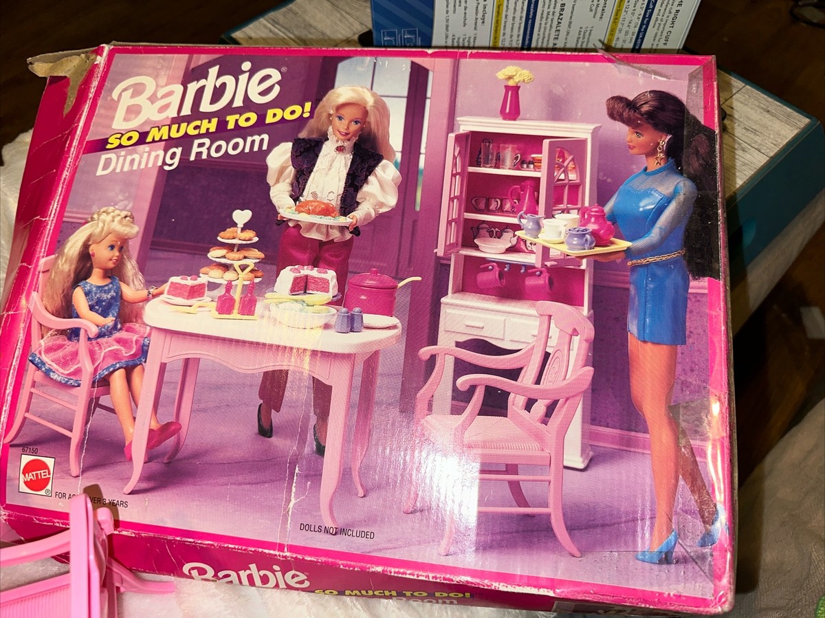 1995 Vintage Mattel Barbie So Much To Do Dining Room Set #67150 +