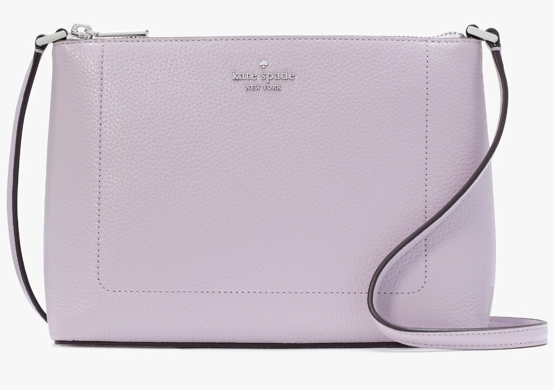 Kate Spade Leila Crossbody Bag Violet Pebbled Leather Purse KG464