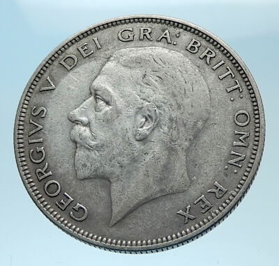 1935 Great Britain United Kingdom UK King GEORGE V Silver Half