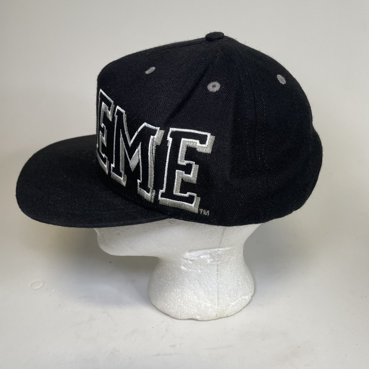 FW13 Supreme Banner 5-panel Black Hat Big Logo Cap ASAP ROCKY 2013