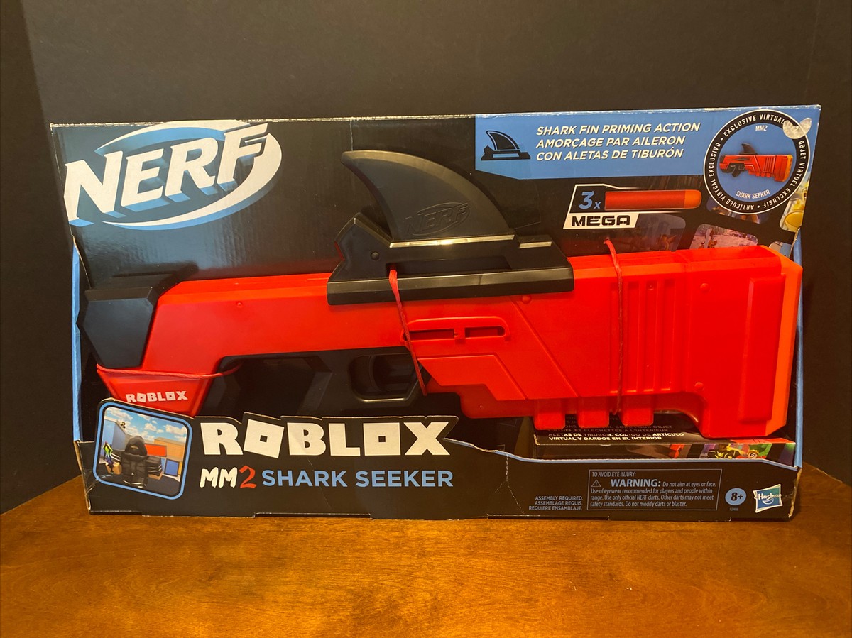 Nerf Roblox MM2 Shark Seeker Dart Blaster w/ Exclusive Virtual