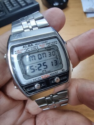 RARE Seiko Alba Vintage Digital Watch Y665-5030 Multi Count