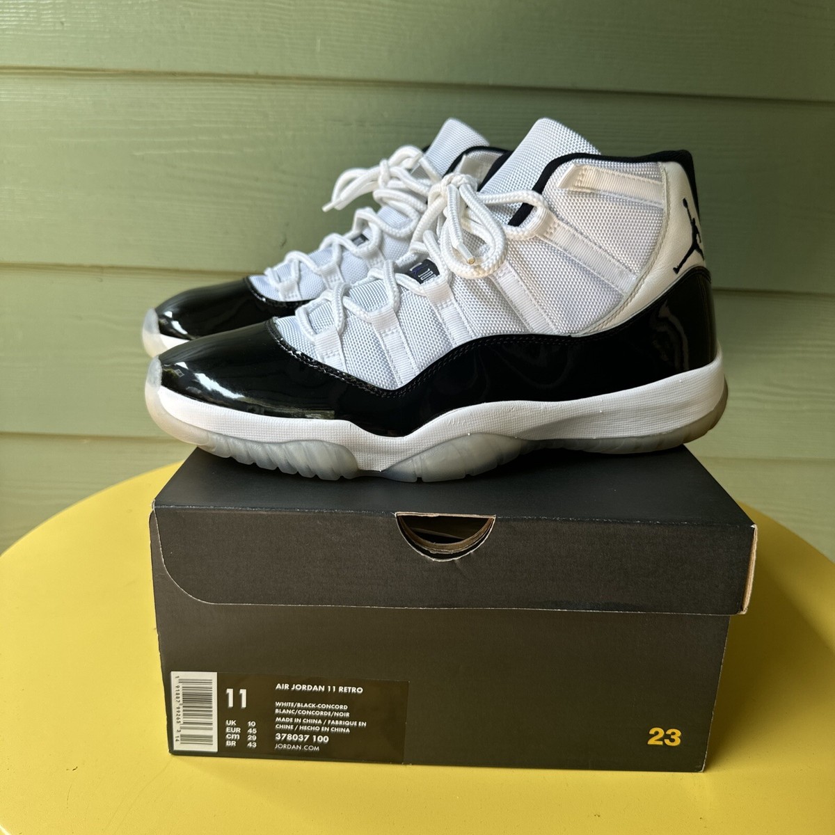 jordan 11 concord size 11 paten leather/White Black patent leather
