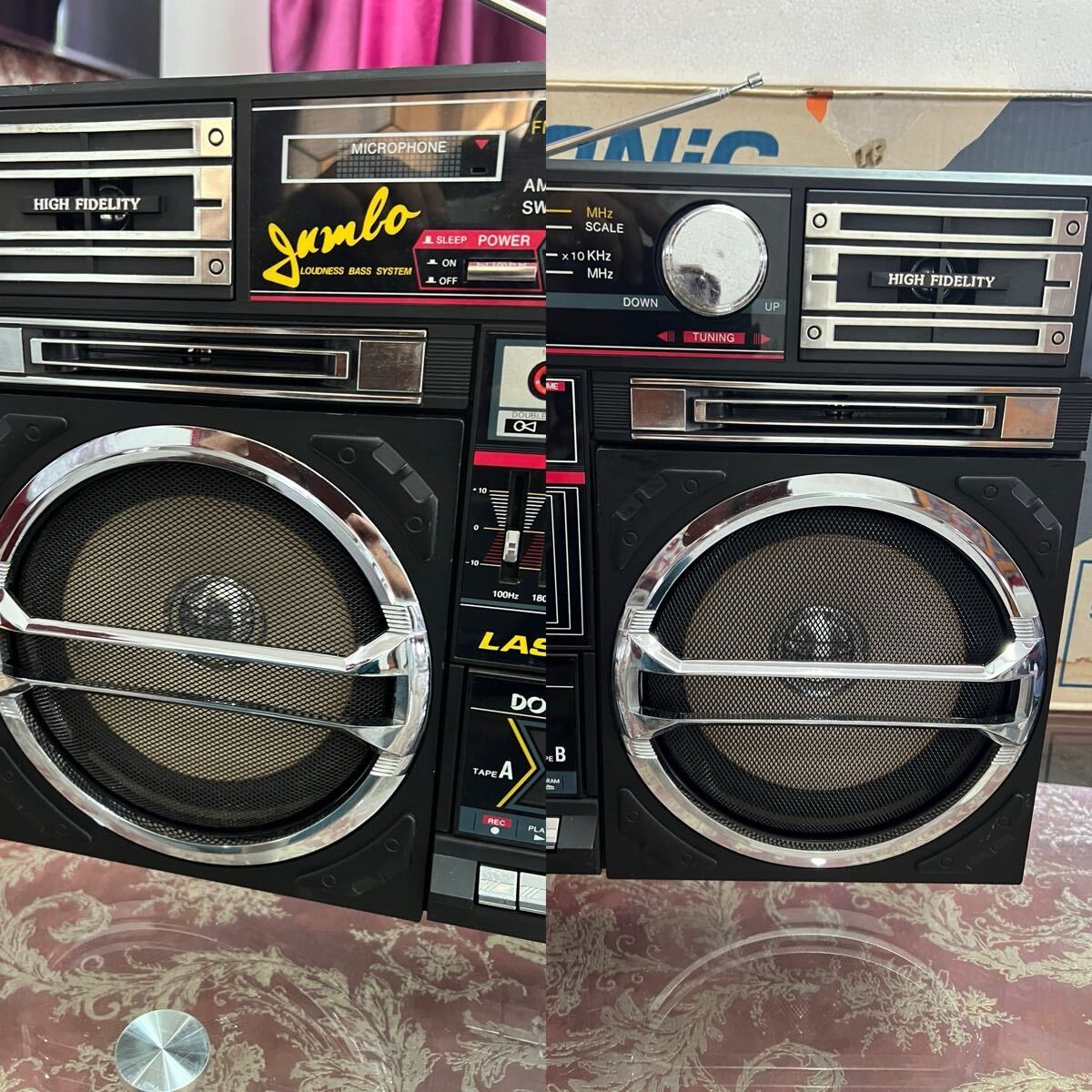 LASONIC TRC-975 Boombox Radio Cassette Player 80s Vintage with Box