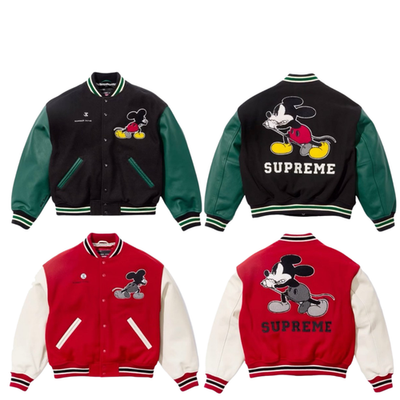Supreme x Number (N)ine x Mickey Mouse Varsity Jacket 2colors FW25