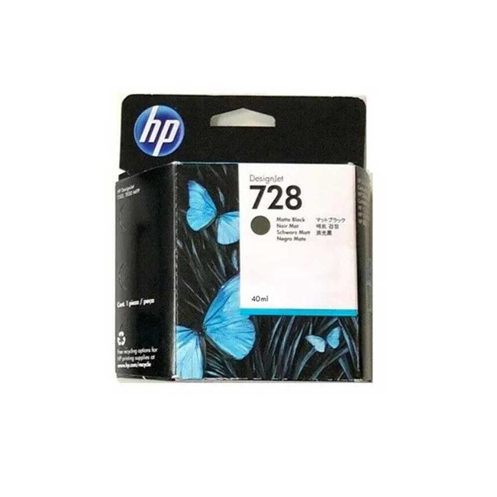 HP 728 Matte Black Ink Cartridge F9J60A 40ml DesignJet T830 T730