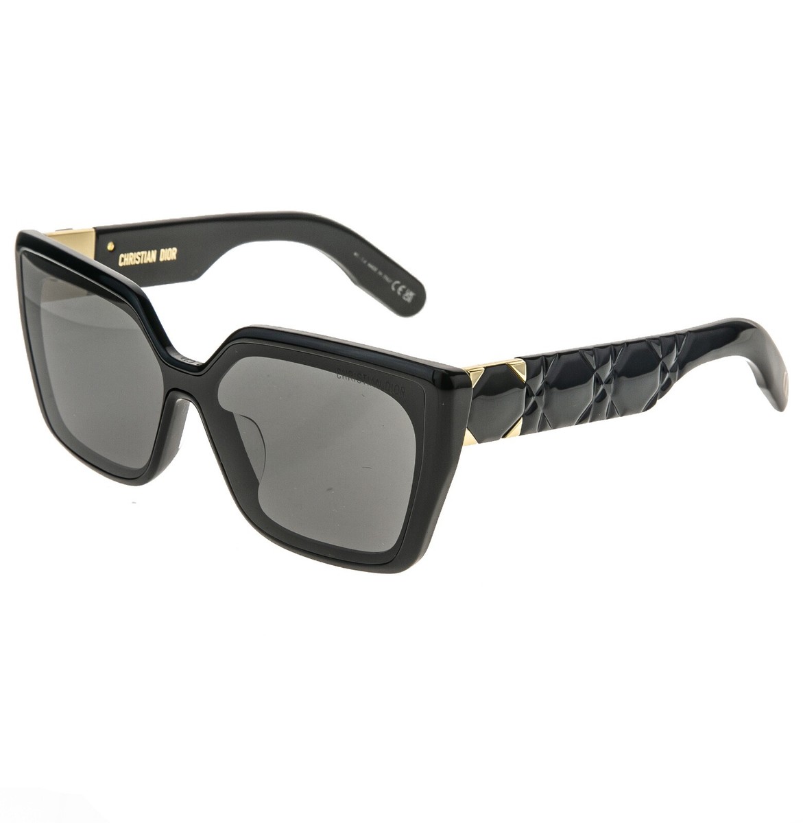 CHRISTIAN DIOR Lady 9522 Black Cannage Paris Logo S2F Sunglasses