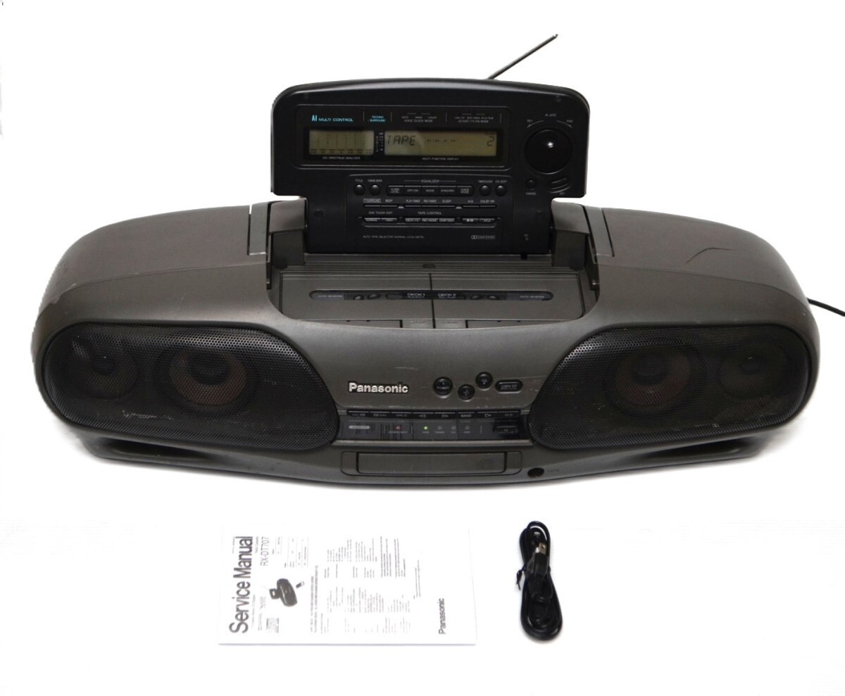 Panasonic RX-DT909 Cobra Top CD Radio Cassette Boombox AM/FM Japan