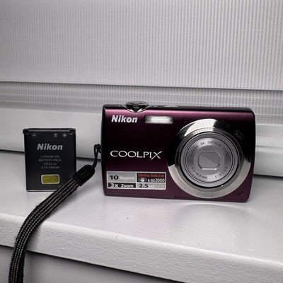 Nikon Coolpix S220 Digital Camera 10.0MP Plum, Includes Video