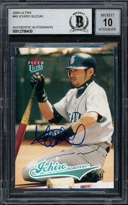 Ichiro Suzuki Auto Signed 2004 Fleer Ultra Card 40 Mariners Auto