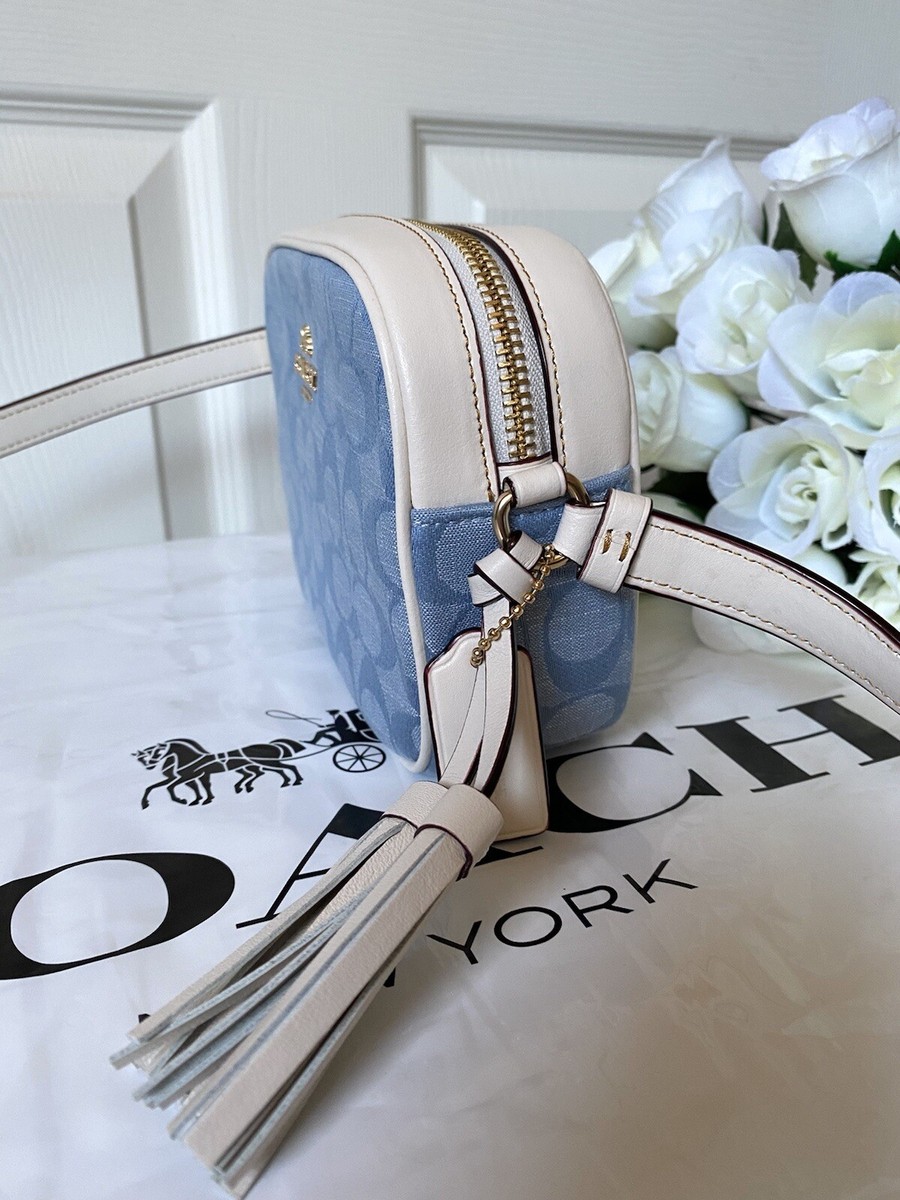 NWT COACH CA732 Mini Jamie Camera Bag Signature Denim Chambray