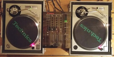 DJ Controller Setup Technics SL-1200 MK2 Vestax PMC 170A Shure