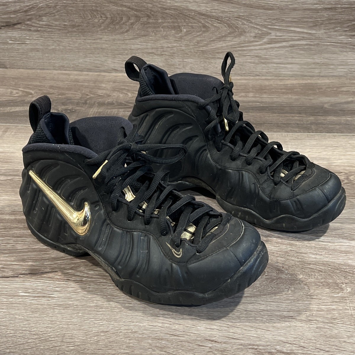 Nike Air Foamposite Pro Black Metallic Gold - Size 9.5 | eBay