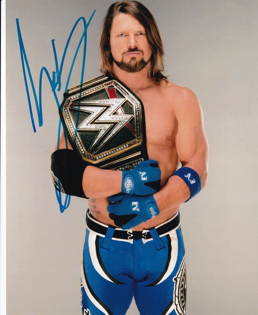 WWE (元新日本プロレス) AJスタイルズ 直筆サイン入りフォトフレーム
