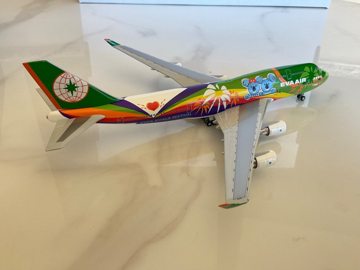 Hogan Wings Eva Air Koala Festival B747-400 1/300 scale model | eBay