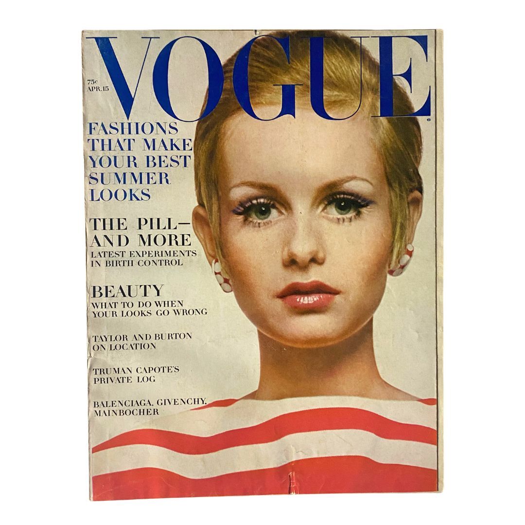 VTG Vogue Magazine April 15 1967 Twiggy by Bert Stern No Label | eBay