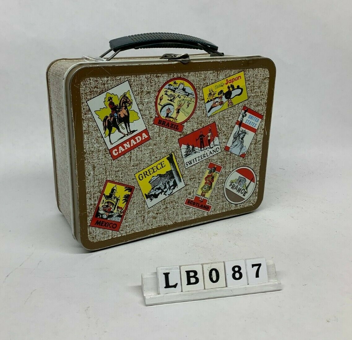 WORLD TRAVEL Children's Vintage Metal Lunch Box 1964 Ohio Art Co