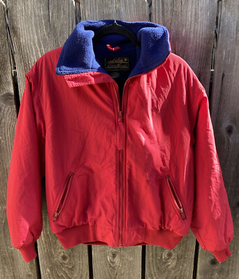 Women's Vintage Eddie Bauer Red Windfoil 90s Jacket M Lined USA