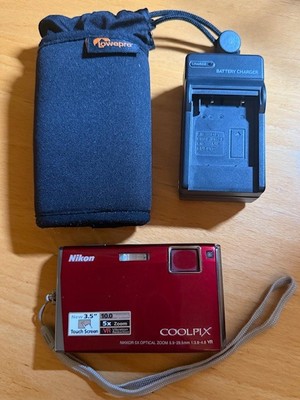 Nikon COOLPIX S60 10.0MP Digital Camera - Crimson red for sale