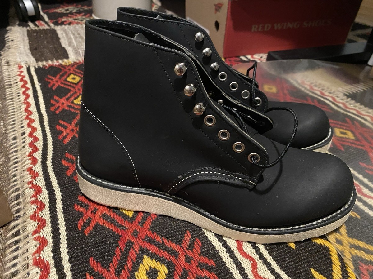 Red Wing Boots 9070 PLAIN TOE US 6 D Leather Black NIB | eBay