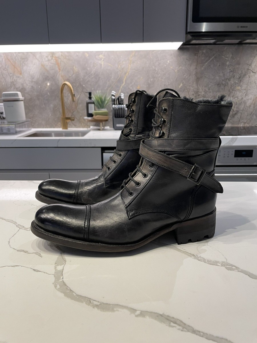 Alfredo Bannister Japan Engineer Boots Leather Strap Buckle Sz8