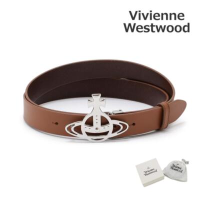 Vivienne Westwood Belt BELTS LINE ORB BUCKLE Brown Silver Men's