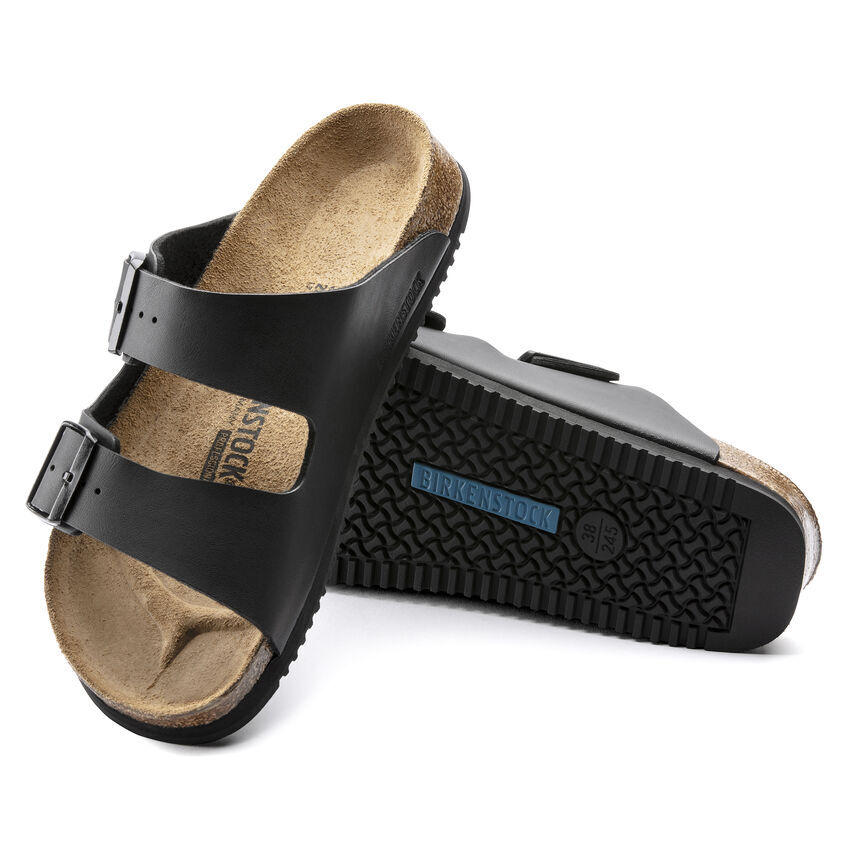 BIRKENSTOCK ARIZONA SL BLACK REGULAR/WIDE WIDTH SUPER GRIP