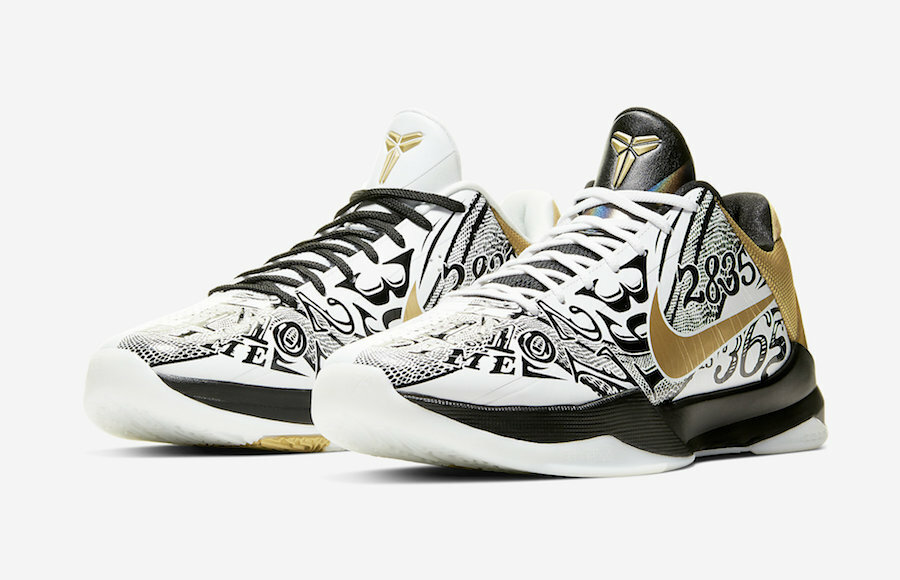 Nike Men's Kobe V 5 Protro Big Stage White Metallic Gold Black