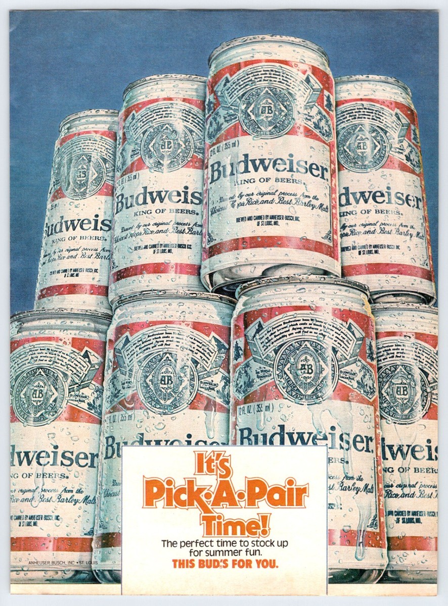 1981 SIX PACK BUDWEISER BEER CANS Vintage 8