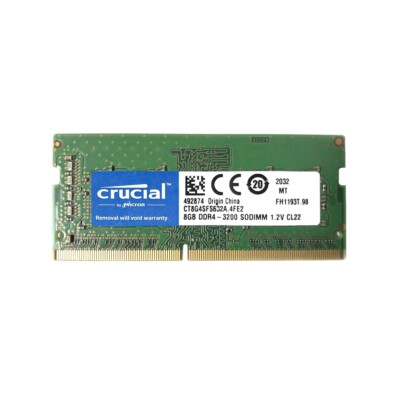 Crucial 32GB 4X 8GB DDR4 3200MHz PC4-25600 Laptop SODIMM Memory