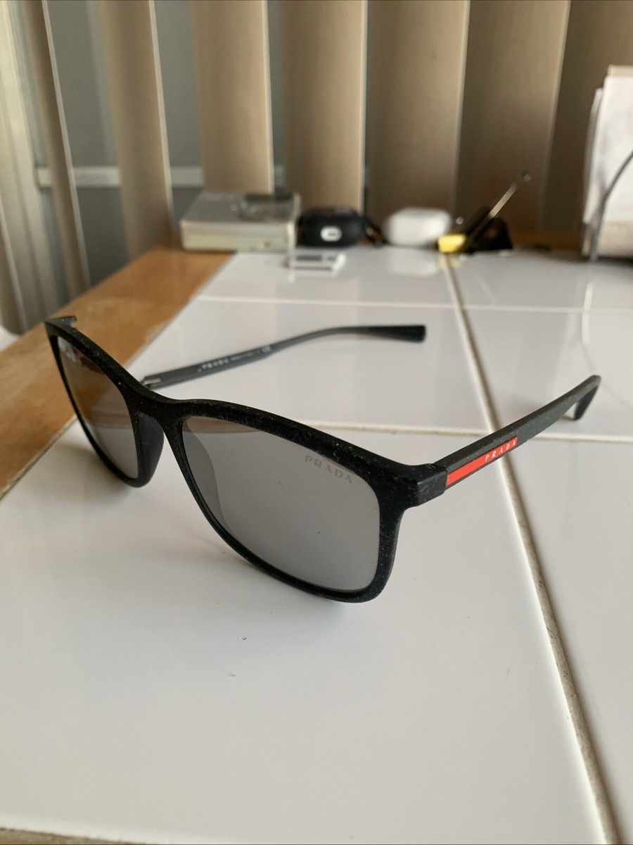 PRADA SPS 01T DG02BO Rubber Black Sunglasses 56-19 140 For Parts