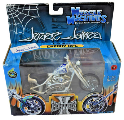 Jesse James West Coast Choppers Cherry CFL White 1:18 Scale Muscle