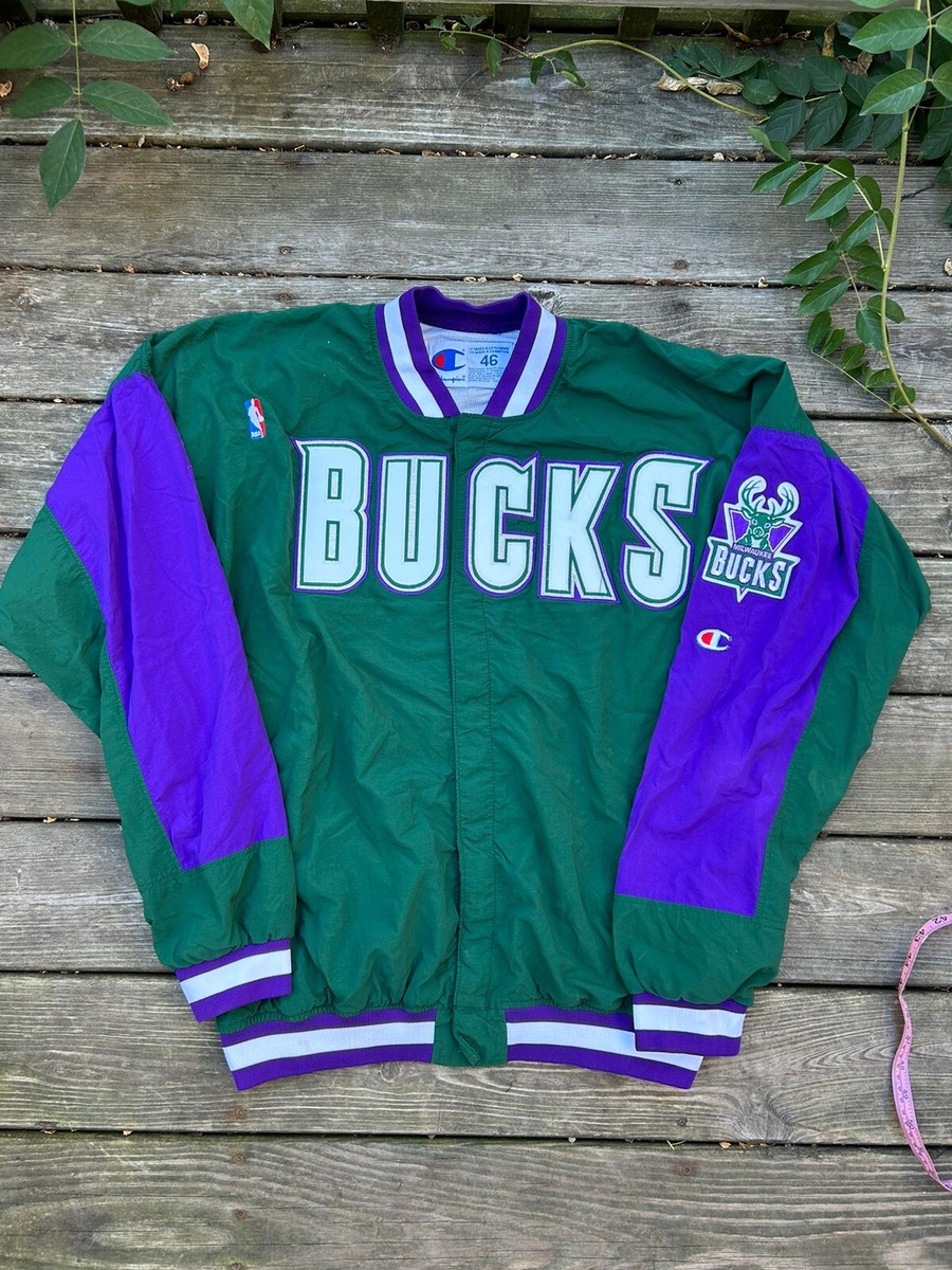 Vintage 90s Milwaukee Bucks NBA Team Issue Authentic Warm Up