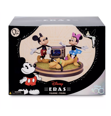 Disney 100 Eras Mickey Minnie Pluto Light-Up Musical Figurine New