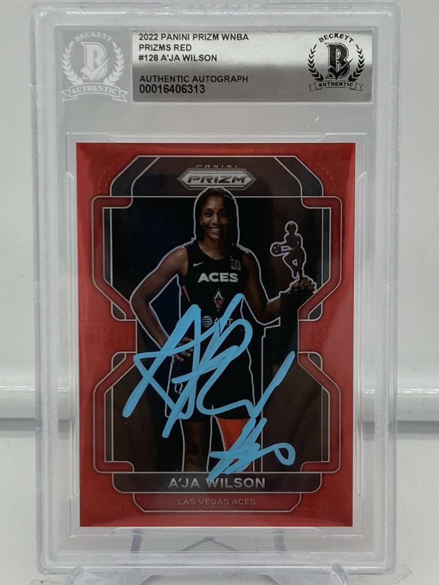 A'ja Wilson Signed 2022 Panini Prizm WNBA Prizms Red #128 103/199