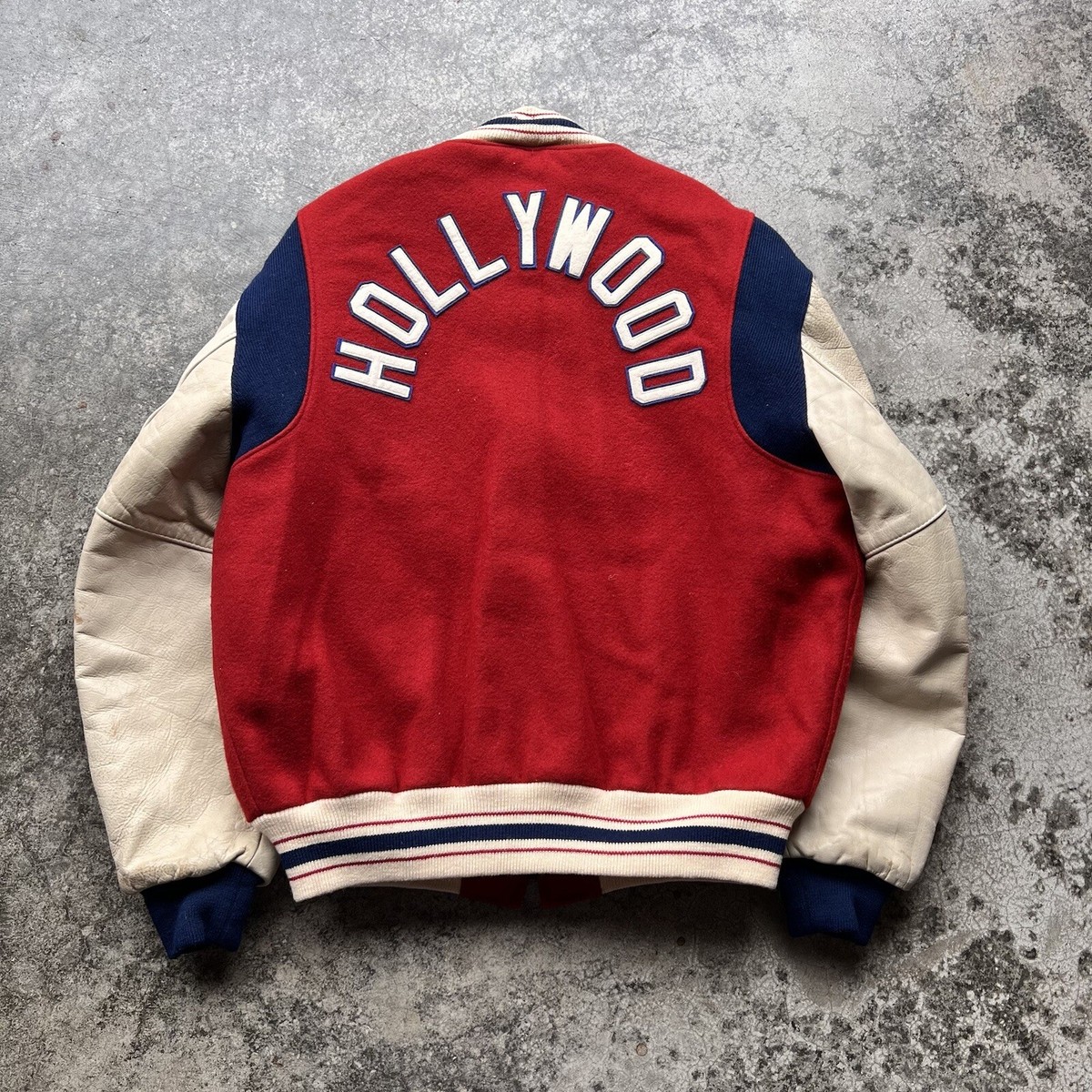 Vintage Ebbets Field Flannels Hollywood Stars Wool Varsity Jacket