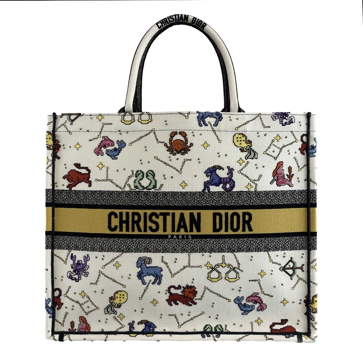 Christian Dior - NEW 2022 Large Pixel Zodiac Embroidered Canvas