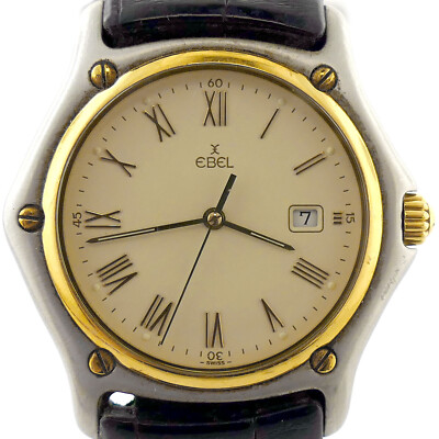 EBEL 1911 187902 QUARTZ BEIGE DIAL 2-TONE 18K GOLD BEZEL STAINLESS