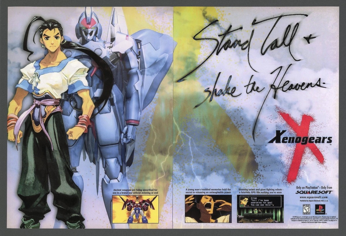Xenogears Playstation 1 PS1 Game 2-Page Promo Ad Print Art Wall