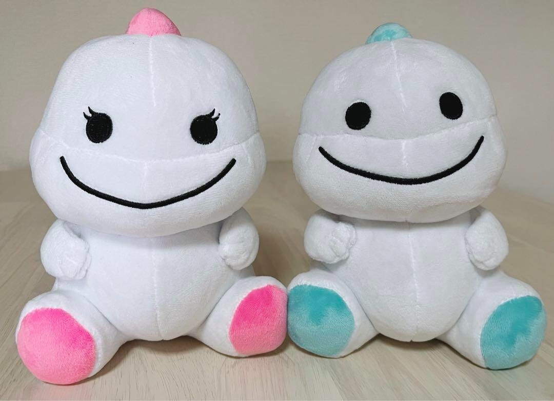 Bigo Live Plush Bi Go Official Dinosaur Blue Boy & Pink Girl Set
