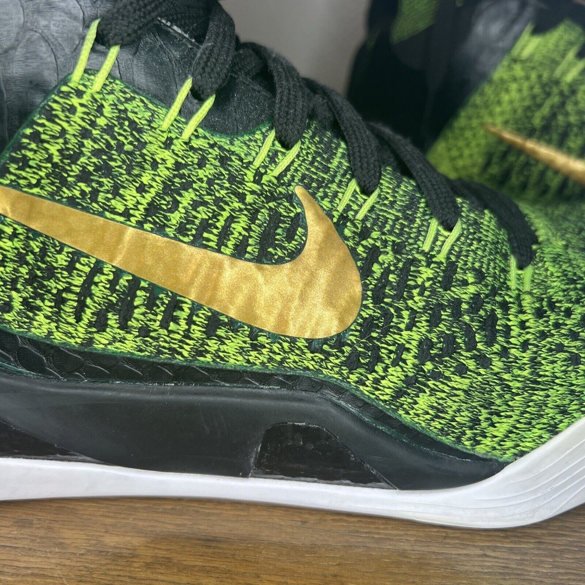 NIKE KOBE IX ELITE VICTORY VOLT GREEN GOLD BLACK WHITE 630847-077