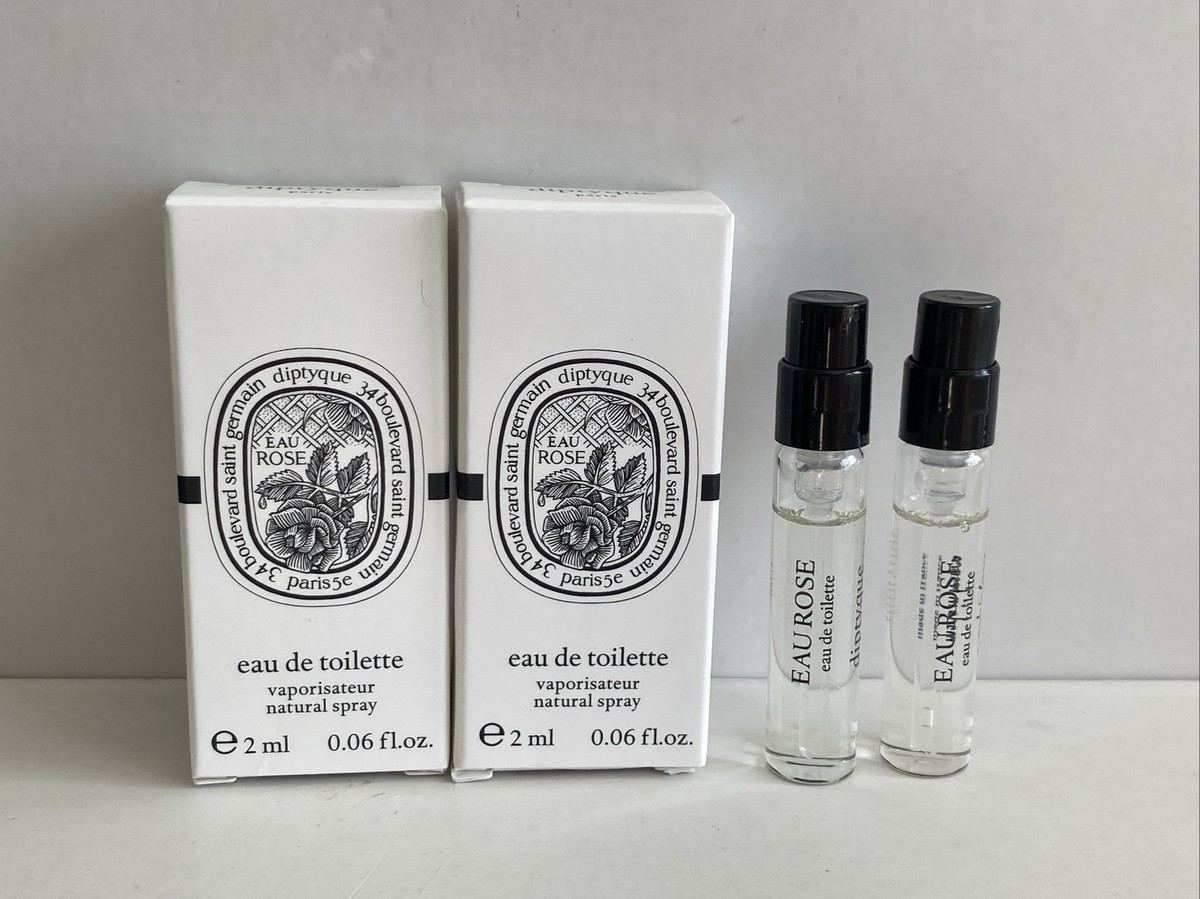 2 x Diptyque Paris Eau Rose Eau De Toilette Natural Spray 2 ml