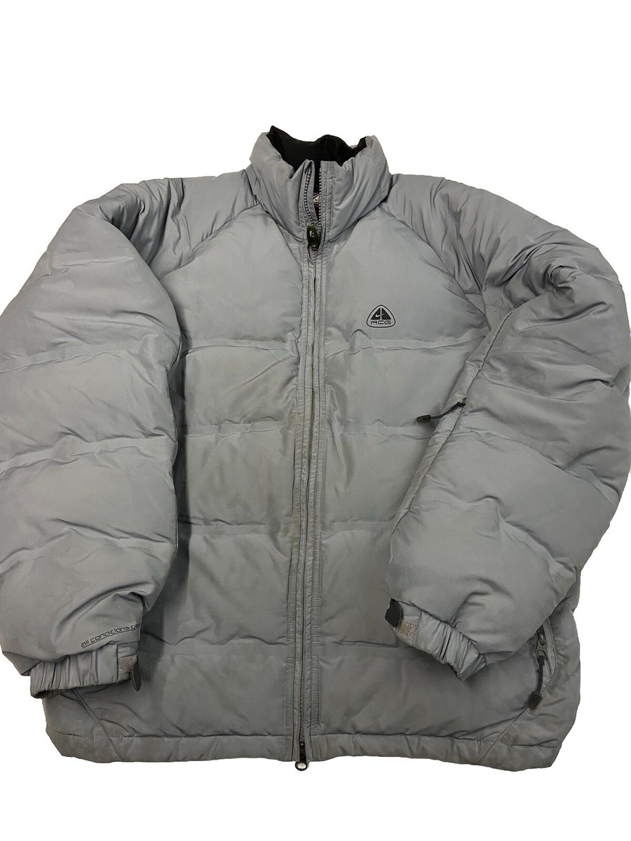 Mens NIKE ACG Gray Vintage 3 Outer Layer Goose Down Puffer Jacket