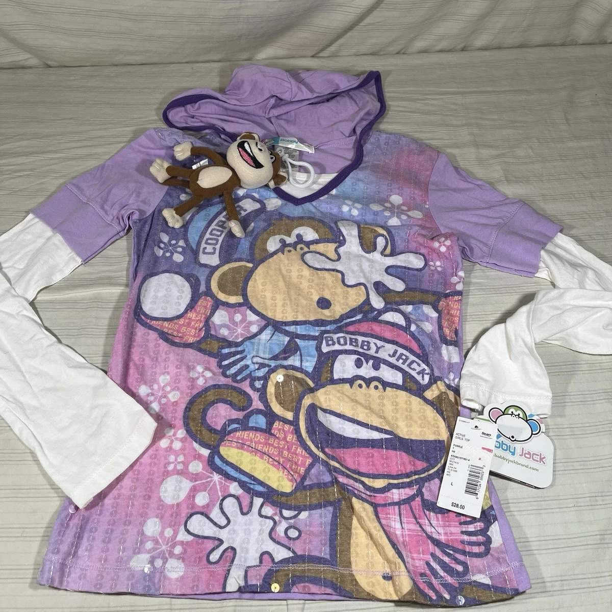 Bobby Jack Girls Long Sleeve Multicolor Tops, Shirts & T-Shirts